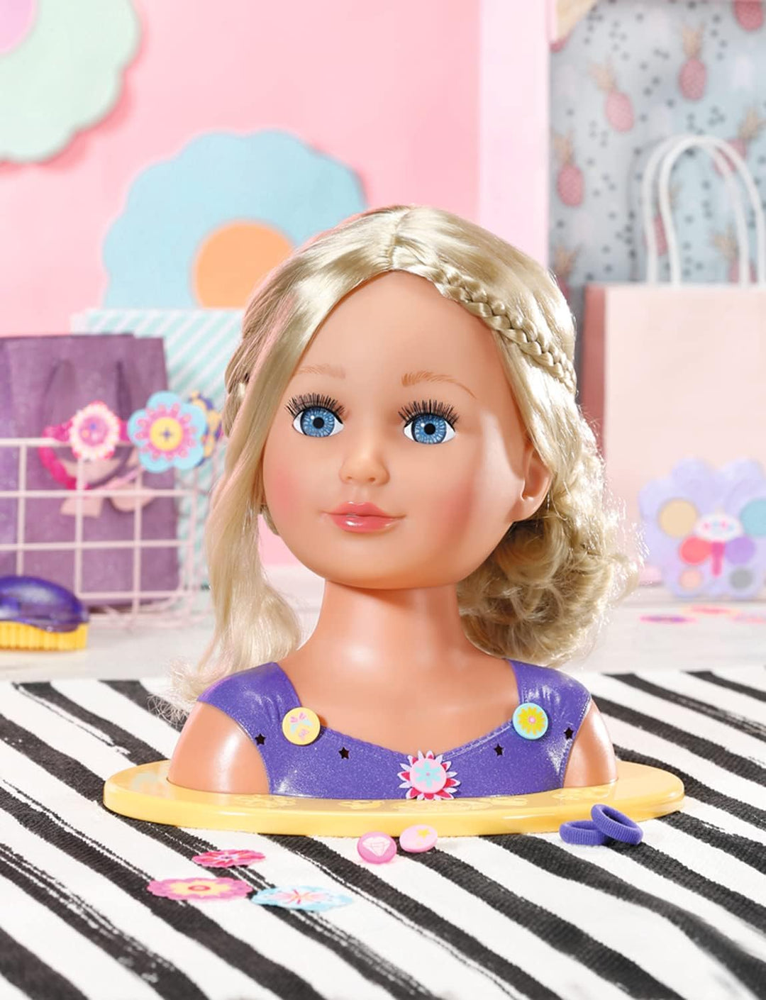 BABY born Zapf Creation 835234 Sister Styling Head-Schminkkopf, Frisierkopf mit hochwertigen Langen