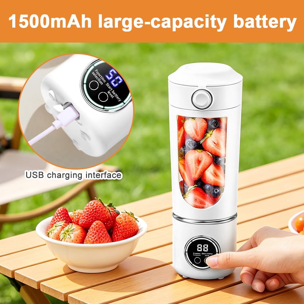 Mineup 700 Ml Tragbarer Mixer, Smoothie Maker To Go Mit LED Display, Portable Blender Mit 12-Klingen