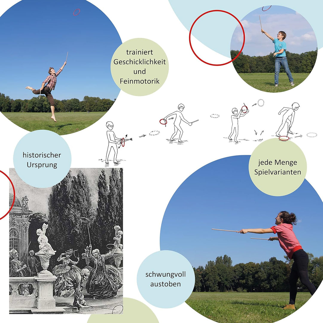 TicToys Tualoop Ringwurfspiel Set für 2 Spieler – Outdoor Spass aus Biowerkstoff | Ideal für Garten,