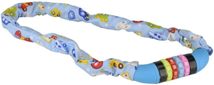 FISCHER 85895 Kinder Kettenschloss Zahlen Boys, Länge: 65 cm, Blau - Autos