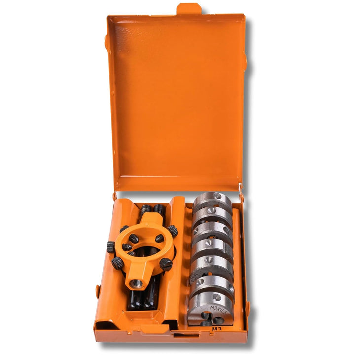 RICHMANN PREMIUM Schneideisenset Gewindeschneidersatz (M3-M12) - 8-teilig aus Si-Cr Federstahllegier
