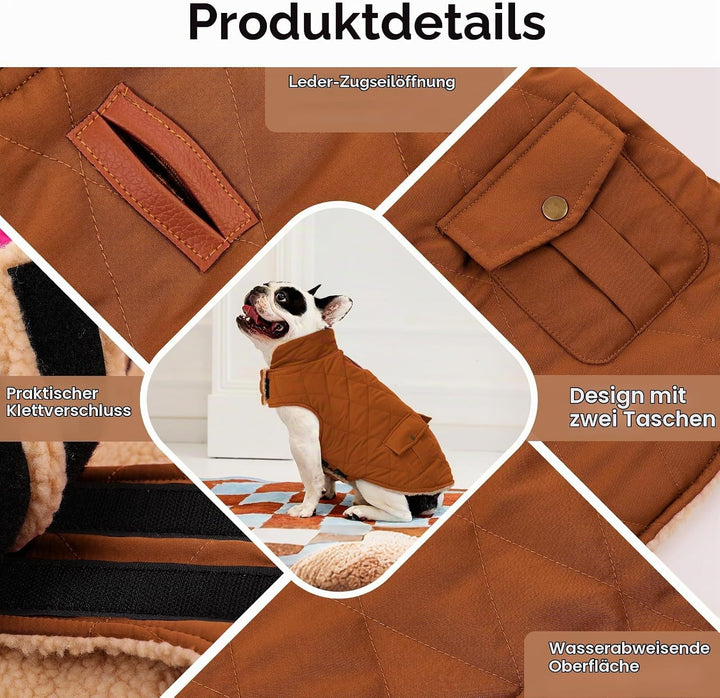 CITÉTOILE Wasserdicht Hundemantel, Warme Wintermantel Winterjacken mit Fleece für Kleine/Grosse/Mitt