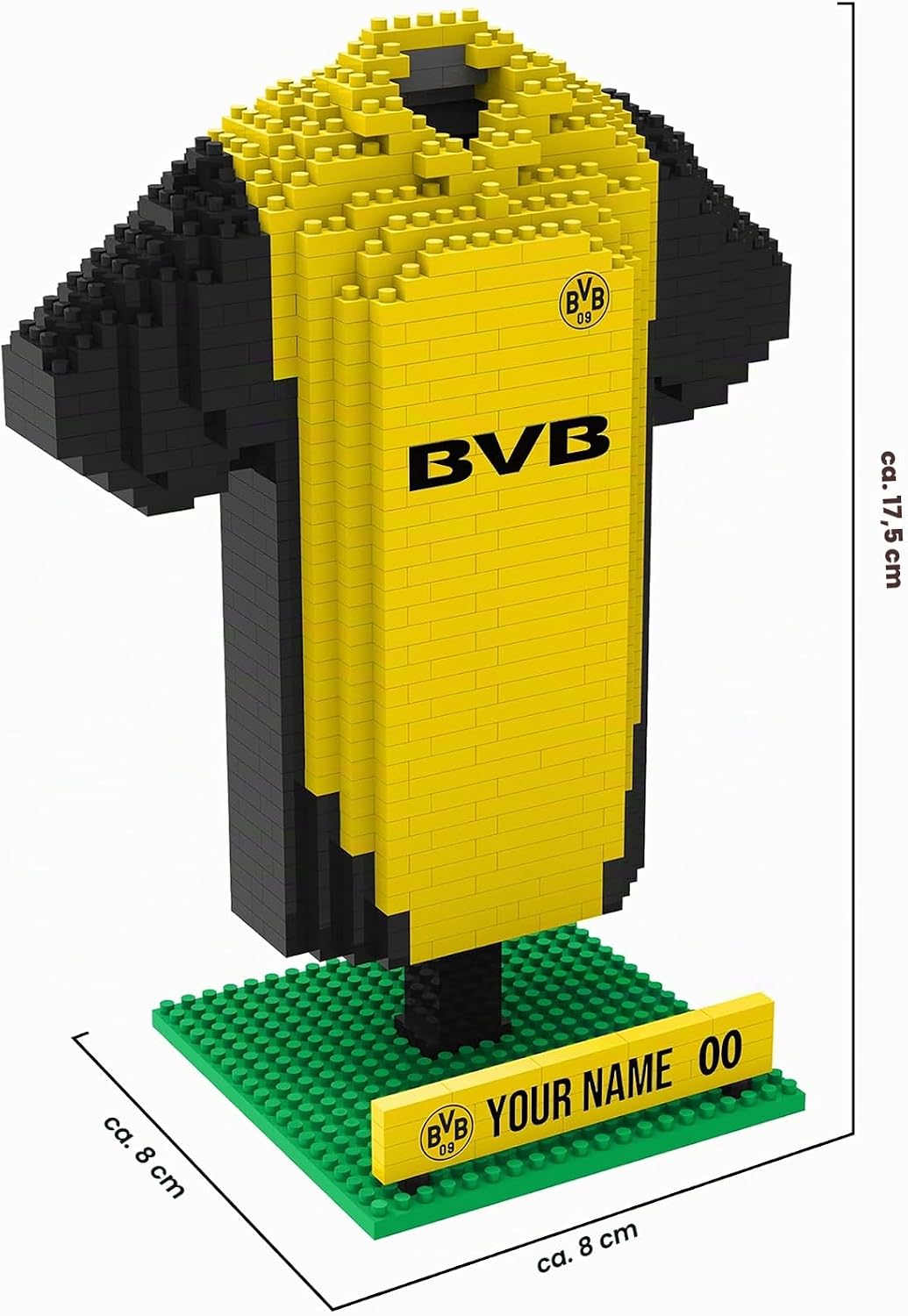 FOCO Offizielles Lizenzprodukt Personalisiertes Fussball-3D-BRXLZ-Schreibtisch-Trikot (Borussia Dort