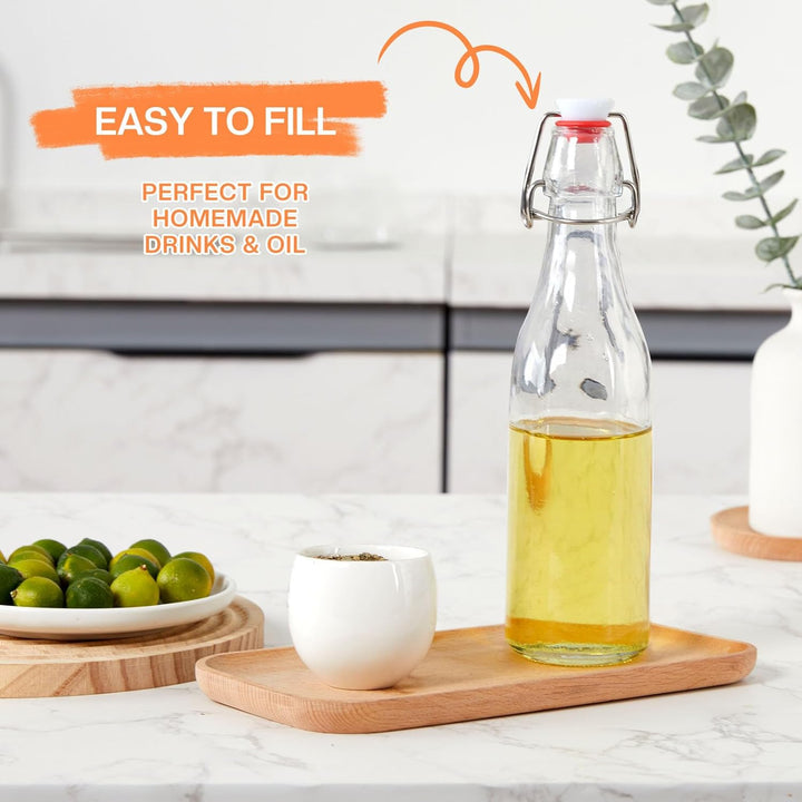 Zanfqvo Glasflaschen 500ml mit Bügelverschluss, 6 Stück Kleine Flaschen Zum Befüllen, Bügelflasche z