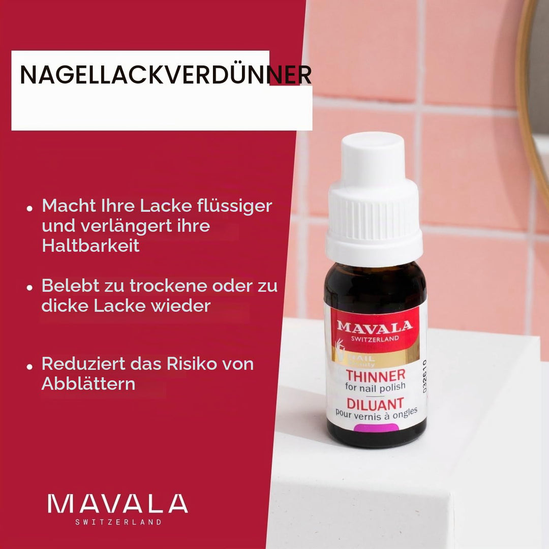 Mavala Nagellack Verdünner, für die richtige Konsistenz der Nagellack, 10 ml