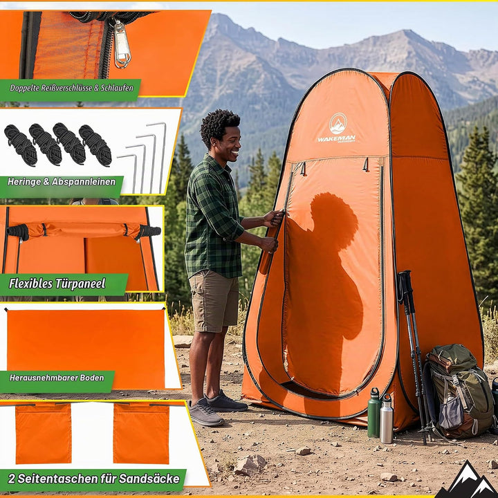 Pop-Up-Pod – Sichtschutz-Duschzelt, Ankleidezimmer oder tragbare Toilettenkabine mit Tragetasche für