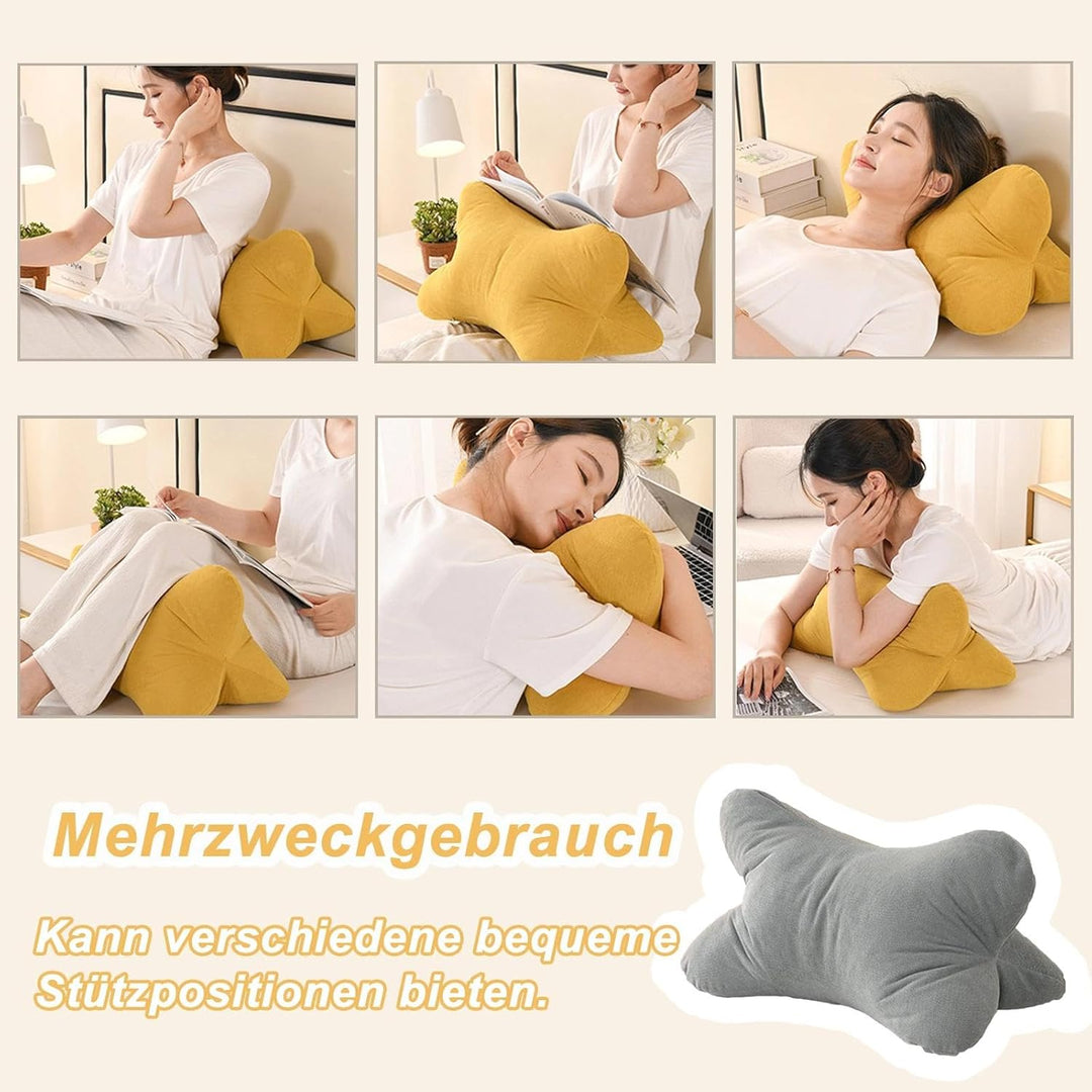 Nackenkissen Lesekissen, Leseknochen Nackenrolle, Ergonomische Form, Leseknochen, Lendenstütze Flexi