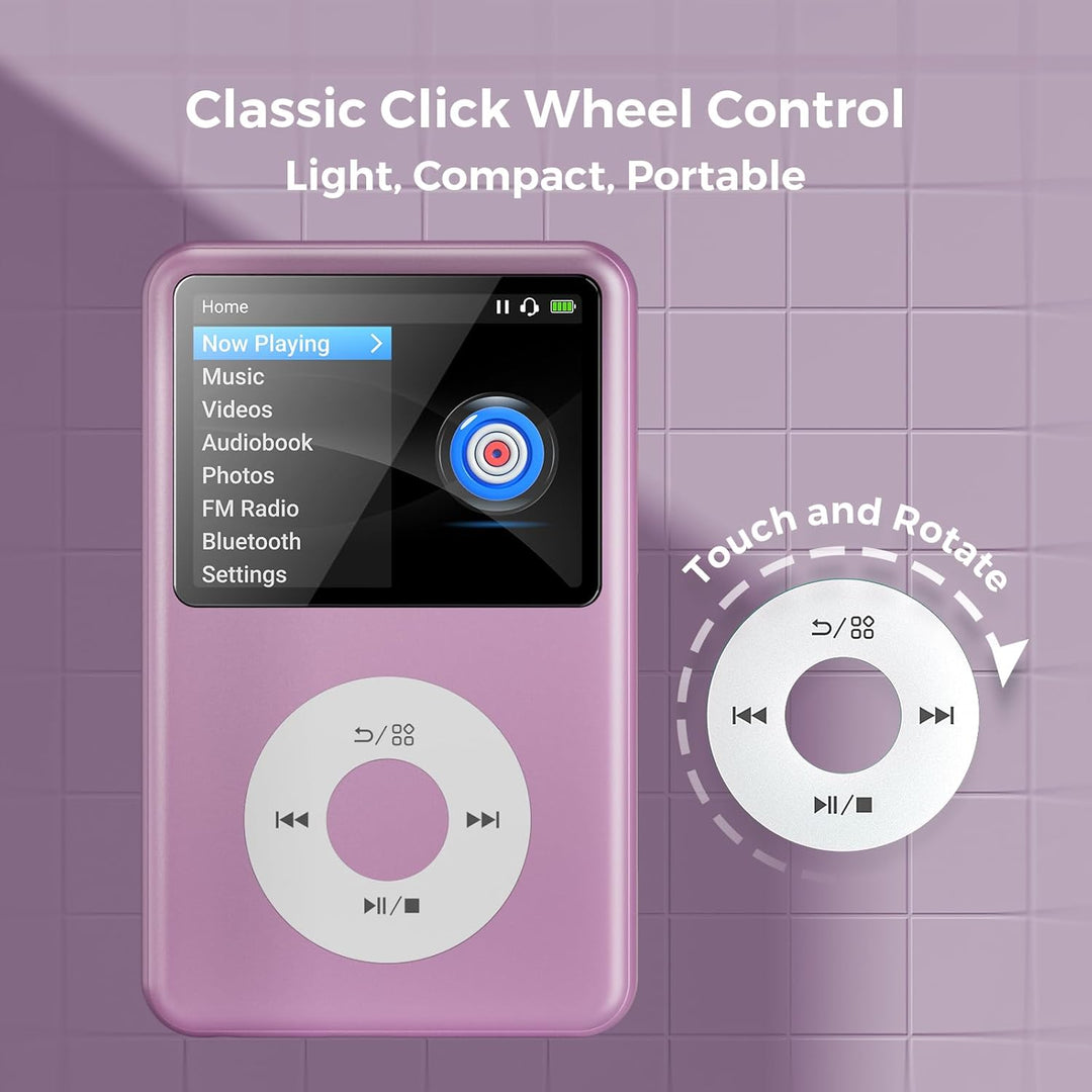 Innioasis Y1 64GB MP3 Player - Zeitlose Klasse: Touch Wheel-Steuerung, Bluetooth, Video-Player, Hörb