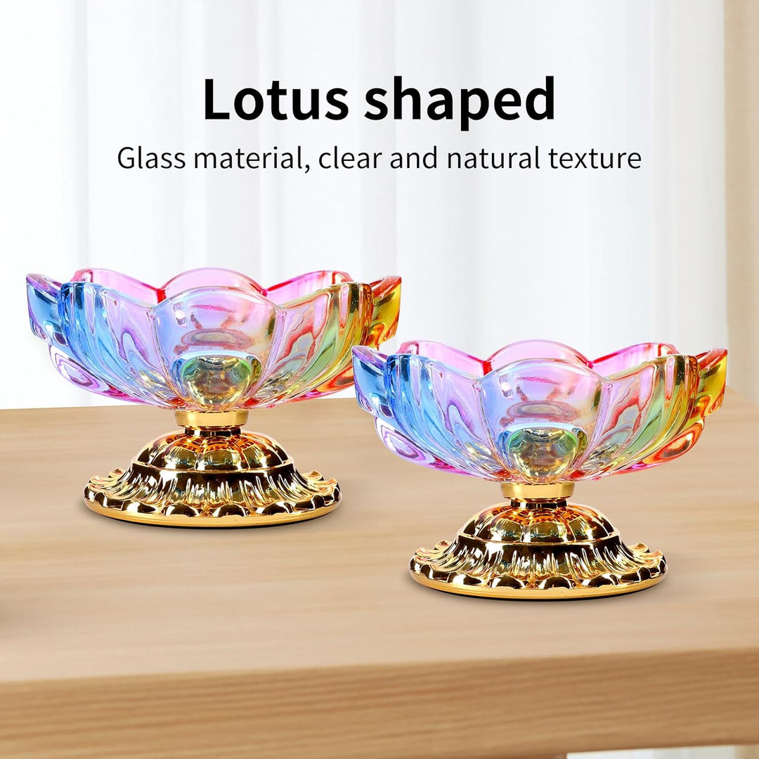 Xnqelerate 2st Lotusfruchtteller Obstschale Bonbonschale mit Fuss Deko Schale Kleine Glasschale Deko