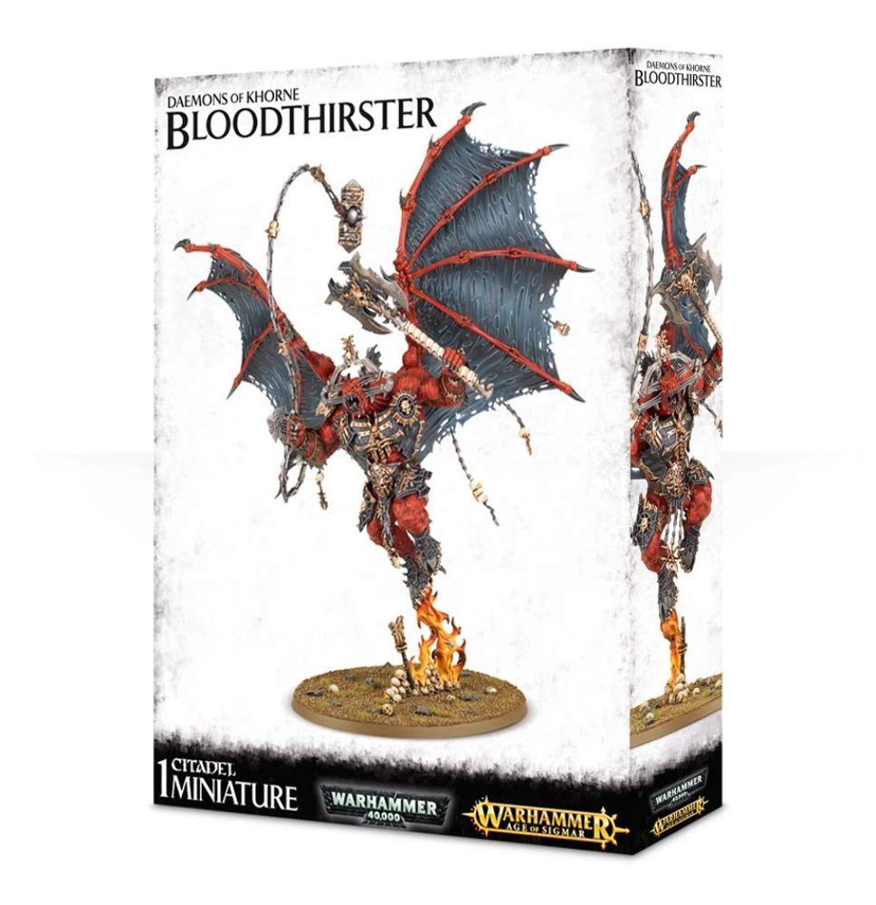 Games Workshop Warhammer AoS &amp; 40K Daemons of Khorne Bloodthirster, Schwarz