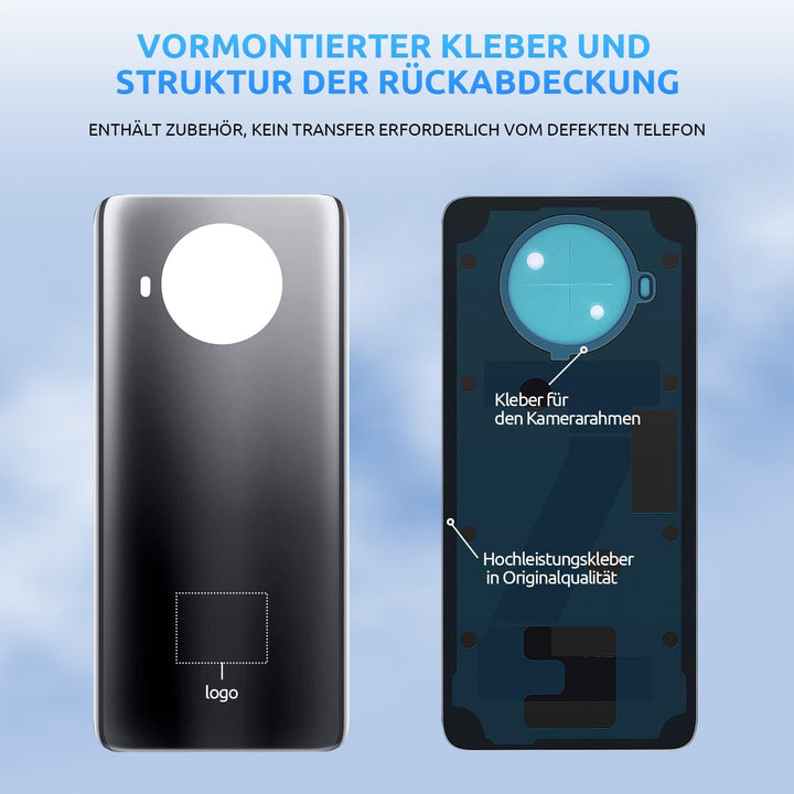 Eonpam Akkudeckel für Xiaomi Mi 10T Lite Rückseite Glas Original Backcover Back Glas Ersatz mit Repa