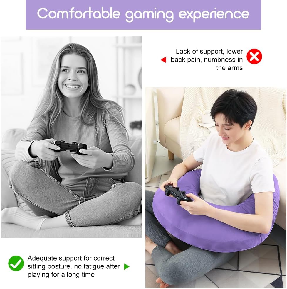 Ergonomisches Crealis-Kissen, Schosskissen Lesekissen,Ergonomisches Gaming Armkissen, Häkelkissen St
