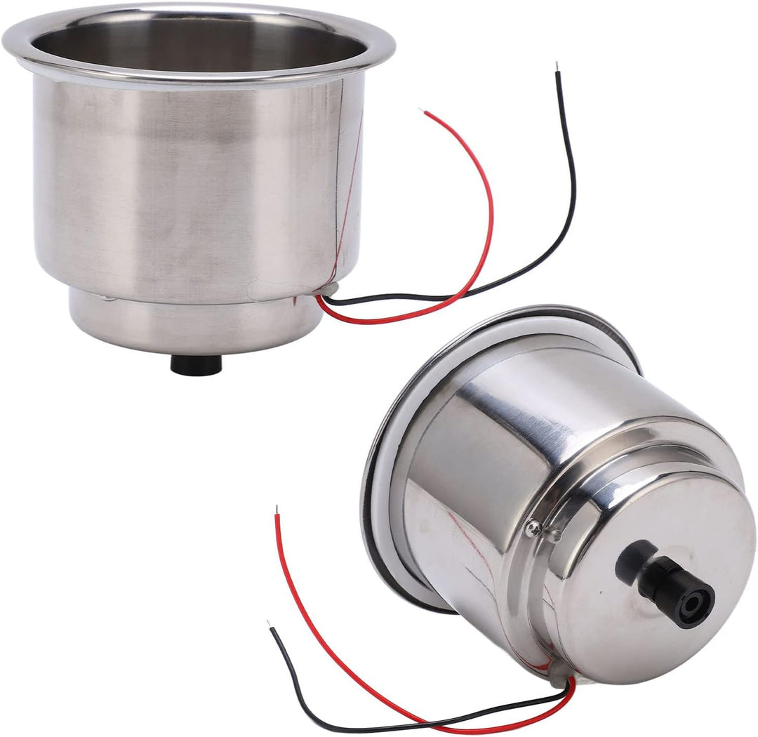 Beleuchtete Getränkehalter, 2 STÜCKE Leuchtender Getränkehaltereinsatz 8 LEDs Edelstahl 304, LED-Lic