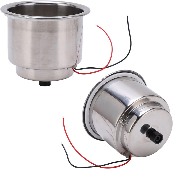 Beleuchtete Getränkehalter, 2 STÜCKE Leuchtender Getränkehaltereinsatz 8 LEDs Edelstahl 304, LED-Lic
