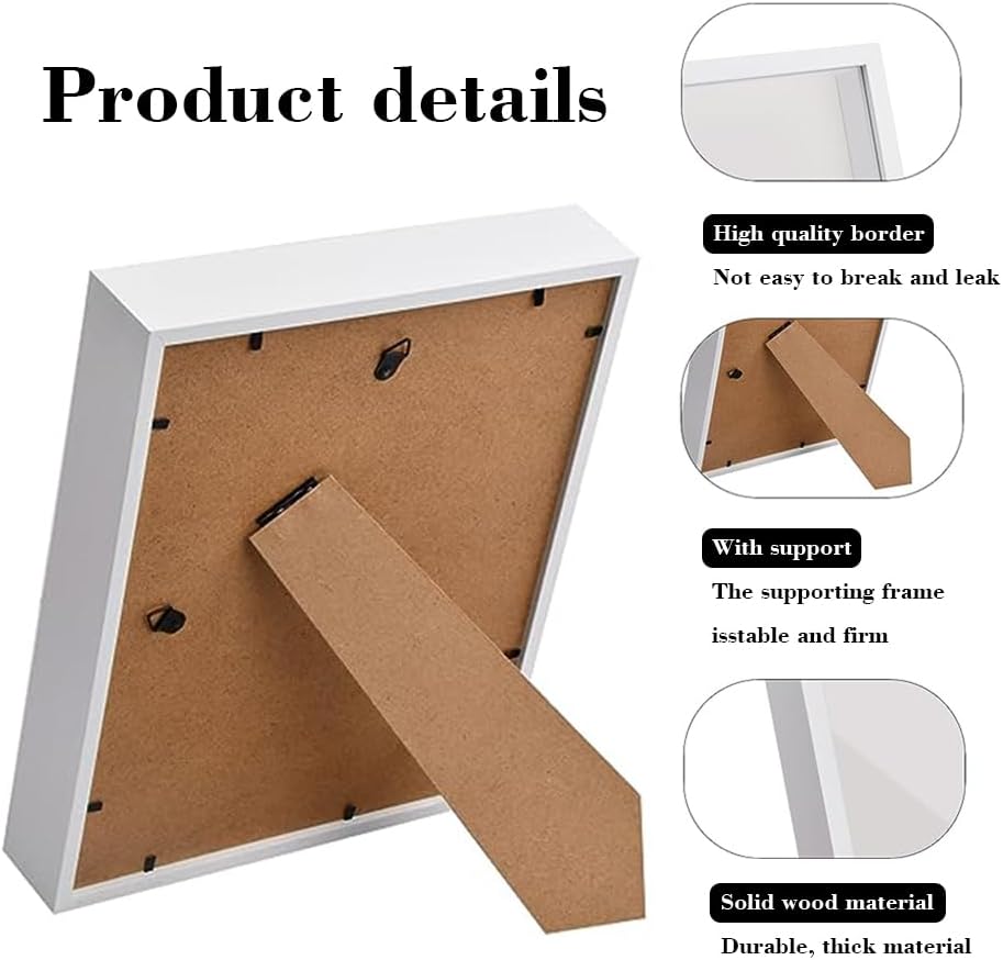 3D Bilderrahmen, 25x25 cm Bilderrahmen Tief, Objektrahmen Tief Bilderrahmen zum Befüllen Rahmen Quad