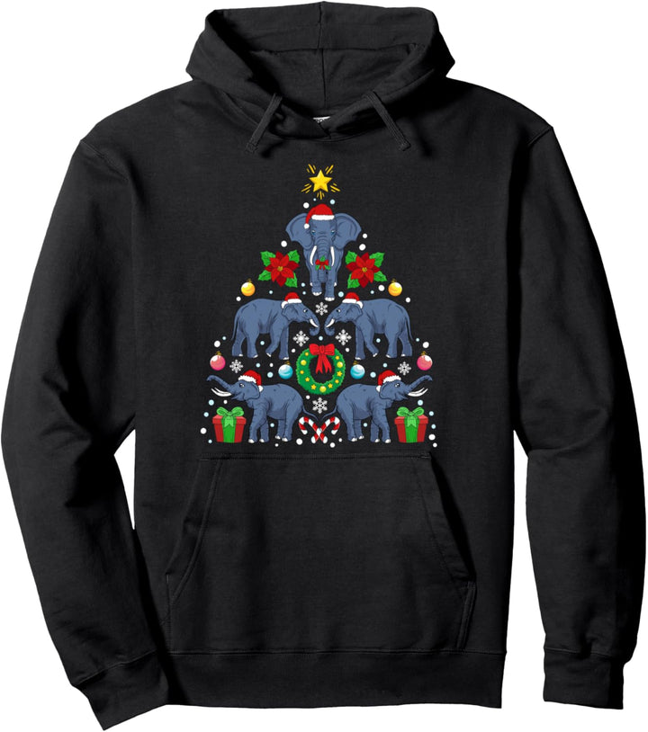 Elefanten Weihnachtsbaum Weihnachten Afrika Geschenk Pullover Hoodie