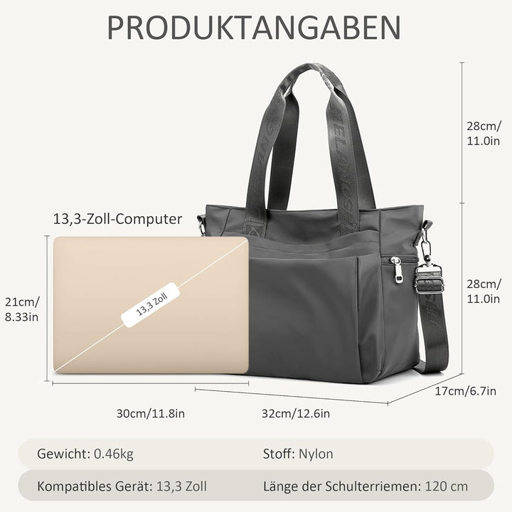 DIRRONA Mode Damen Umhängetasche Multi Pocket Multi Fach Crossbody Bag Gross Beiläufig Umhängetasche