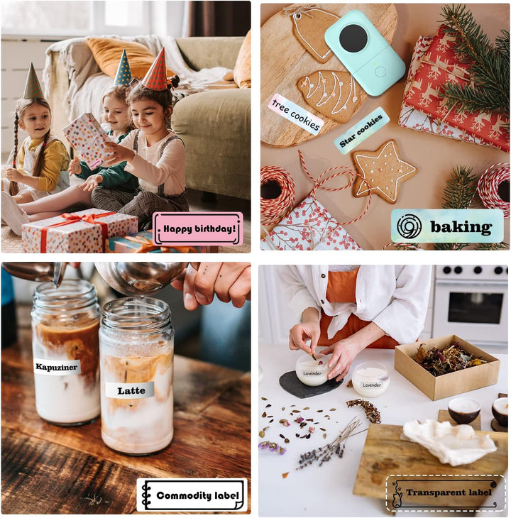 Phomemo D30 Mini Etikettendrucker - Beschriftungsgerät Selbstklebend Bluetooth Etikettiergerät,Label