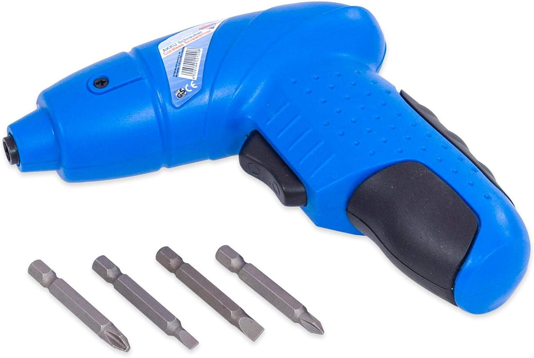 Pebaro 2010 Leistungsstarker Akkuschrauber, 9 Bits, USB-Kabel, Gürteltasche, drehbarer Griff zur Ver