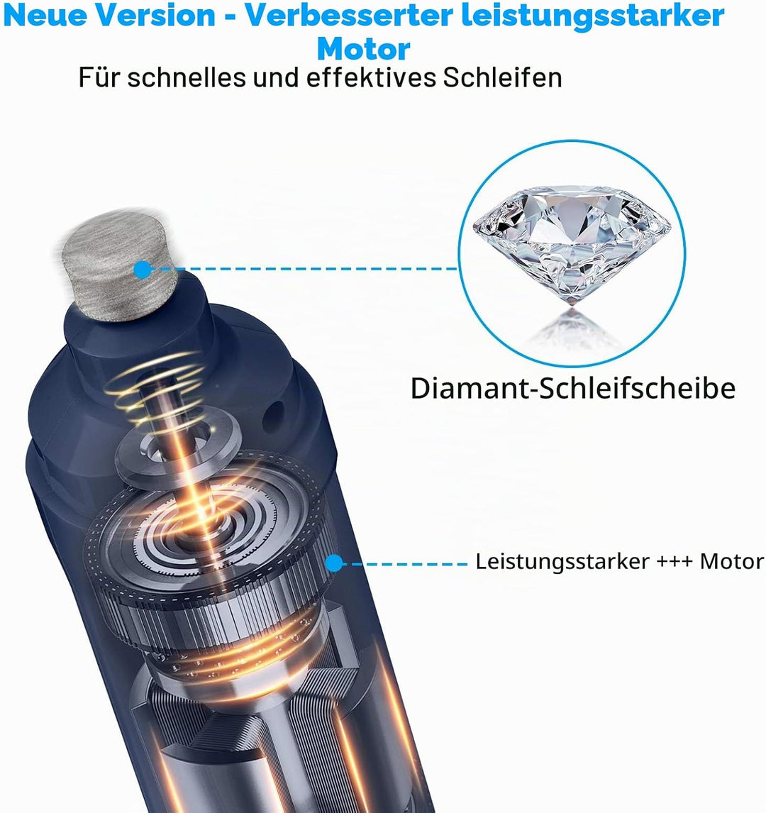 Casfuy Krallenschleifer für Hunde mit 2 LED-Leuchten – 2 Geschwindigkeiten, leiser, leistungsstarker