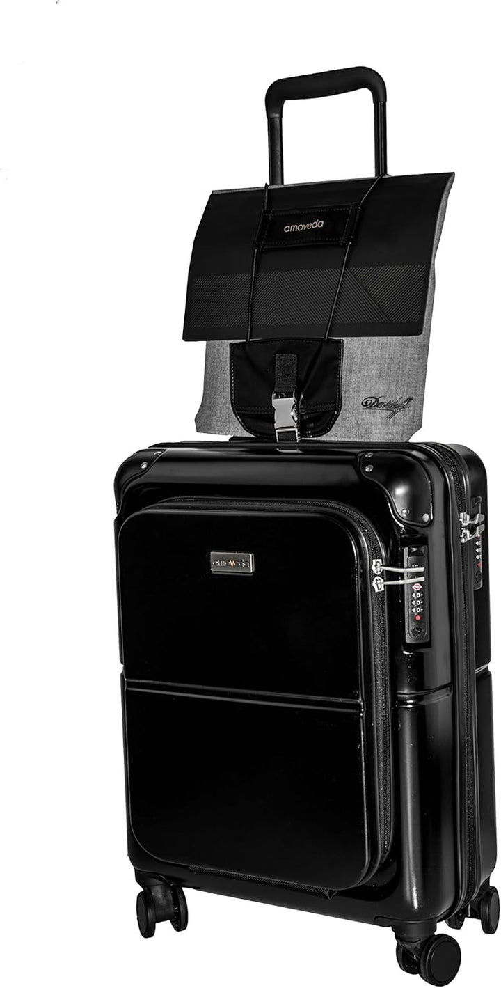 Amoveda Handgepäck Trolley Koffer mit Waage im Griff, Powerbank ,TSA, Notebookfach, 4 Rollen, Erweit