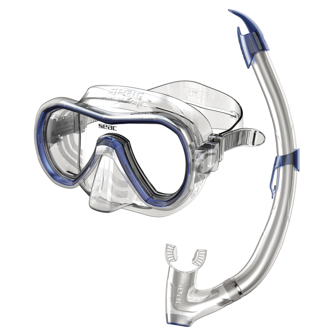 Seac Unisex Jugend Set Giglio MD Valve Schnorchelset mit Maske und Schnorchel mit Wasserausblasventi