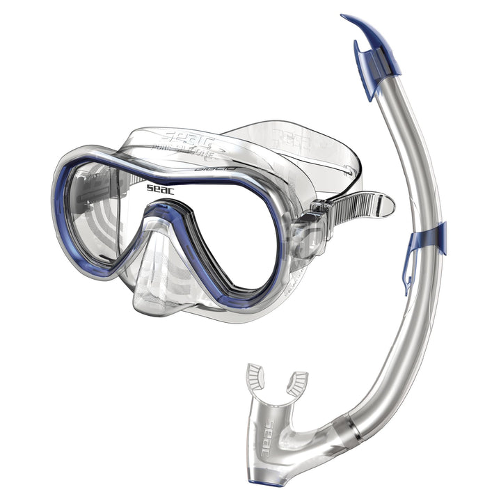 Seac Unisex Jugend Set Giglio MD Valve Schnorchelset mit Maske und Schnorchel mit Wasserausblasventi