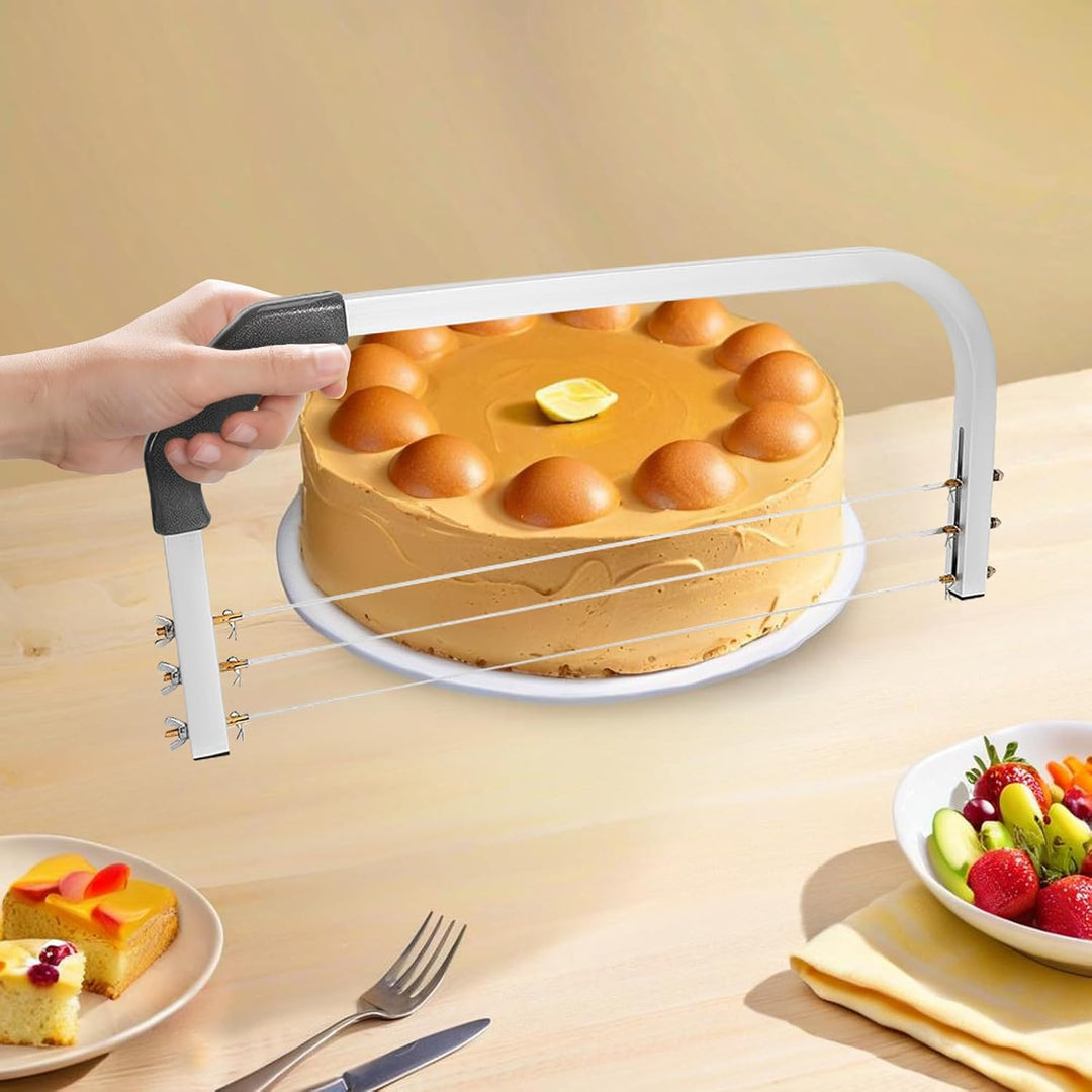 Tortenschneider 53cm tortenbodenschneider Edelstahl Kuchenausgleicher verstellbarer 3 Drähte Tortens