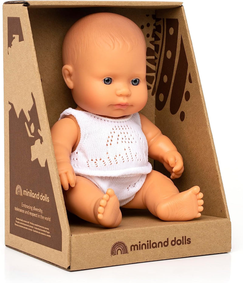 Miniland 31122 - Baby (europäisches Mädchen) 21 cm EUROPÄISCHES MÄDCHEN21cm, EUROPÄISCHES MÄDCHEN21c