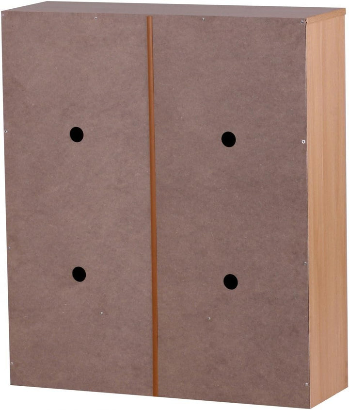Wohnling Schuhkipper Kiel Buche matt 2 Fächer 75 x 87 x 24 cm | Design Holz-Schuhschrank zum klappen