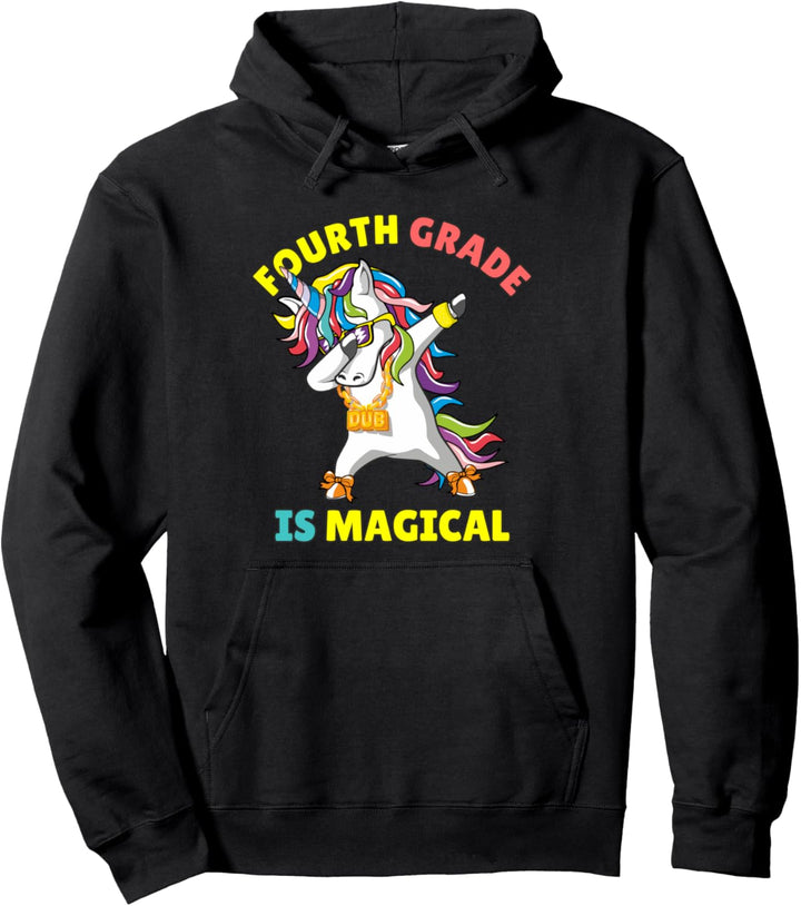 4th Grade Is Magical Tine Unicorn Dad Dabbing Cute School Pullover Hoodie