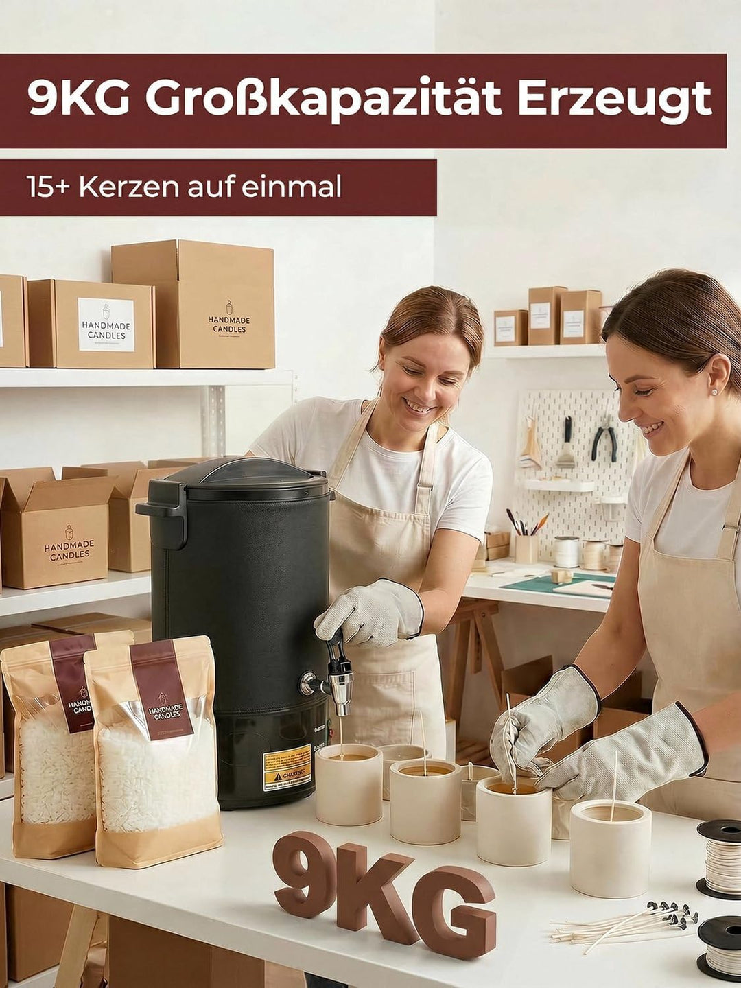 FOHERE Wachsschmelztopf, Kerzen Selber Machen Set, 1520W Edelstahl Kerzenherstellung Kit Komplettset