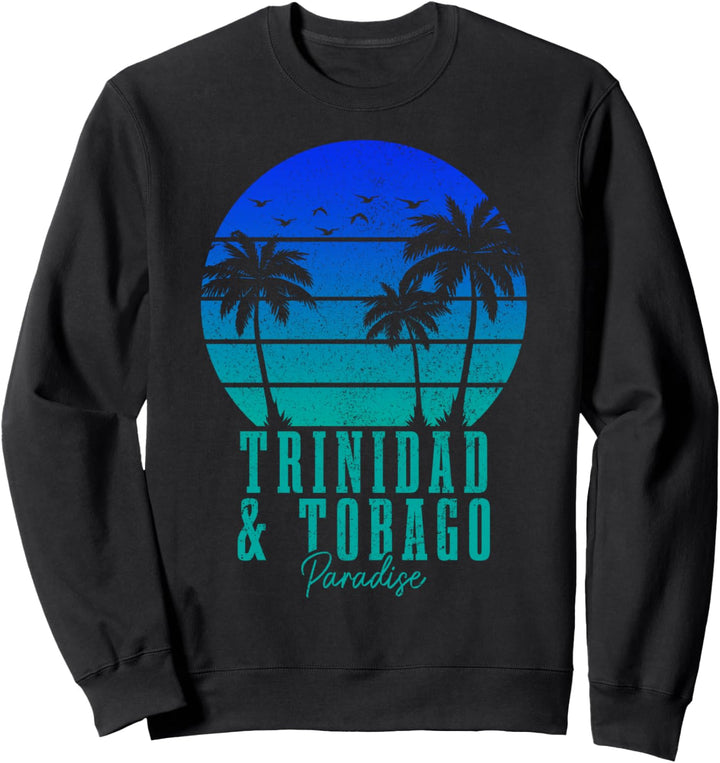 Trinidad & Tobago Vintage Surfer Palmen Karibik Souvenir Sweatshirt