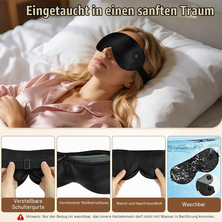 Wärmebrille, Wärmbrille kabellos Augenmaske Wärmend 3 Stufen Wiederaufladbar Maske, Schlafmaske, mas