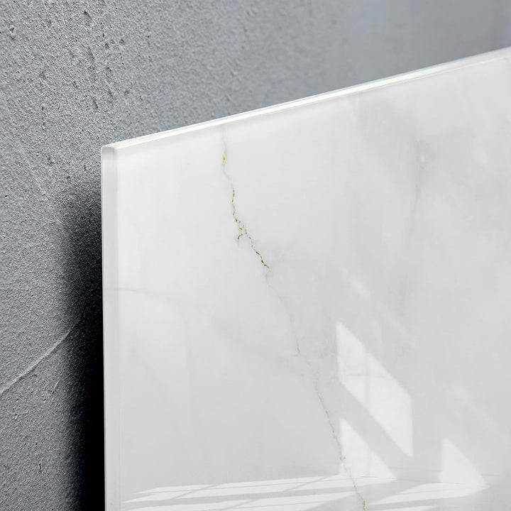 SIGEL GL361 Premium Glas-Magnettafel 91x46 cm Marmor-Optik weiss hochglänzend, TÜV geprüft, einfache