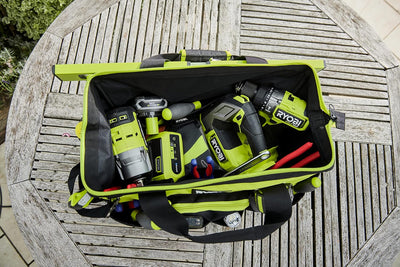 RYOBI Handwerkertasche mit Schultergurt Grösse M RSSMTB1 (6 x Innentaschen, je 4 x offene Taschen au
