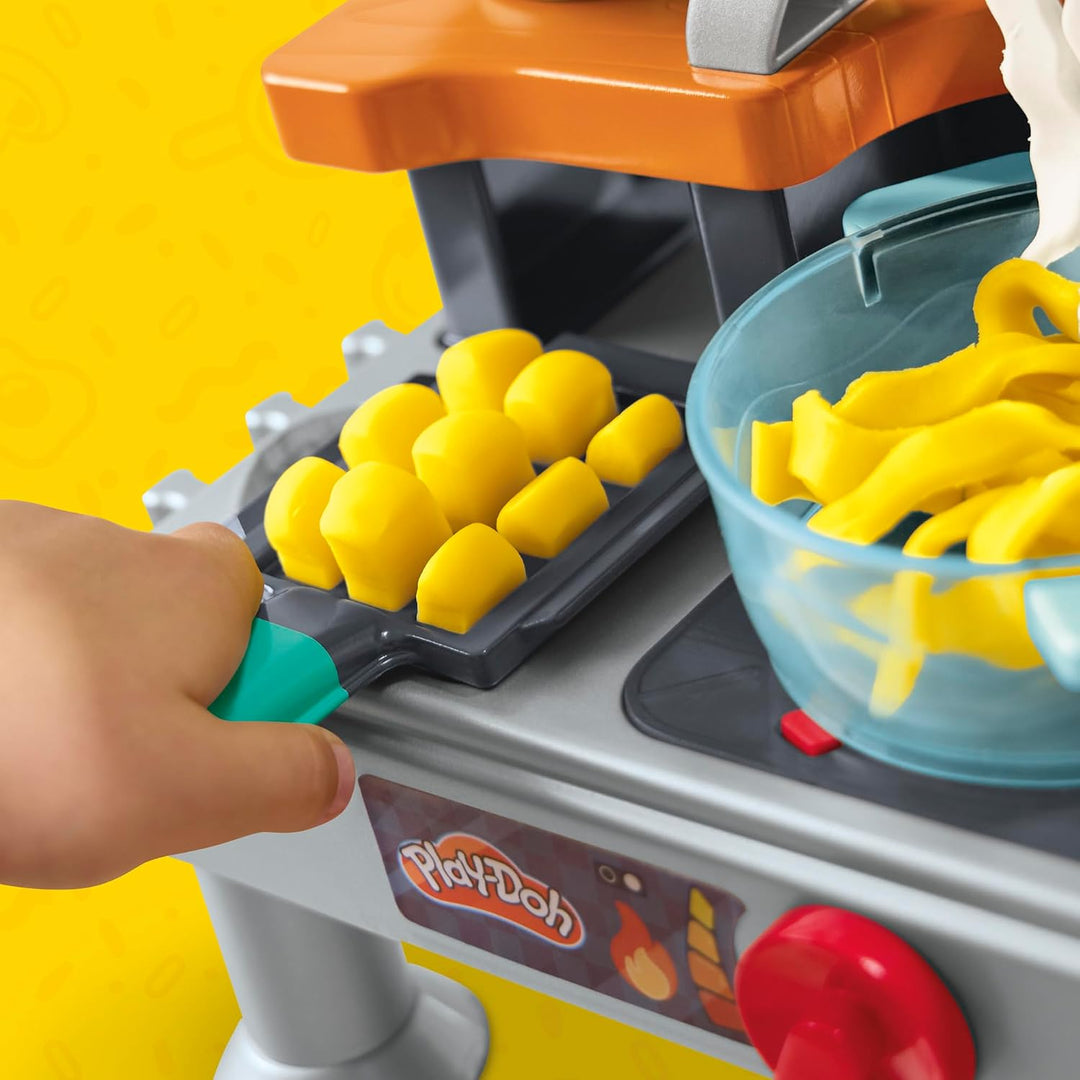 Play-Doh Brutzelspass-Küche, Spielset mit realistischen Kochgeräuschen, mehr als 25 Spiel-Snacks zum