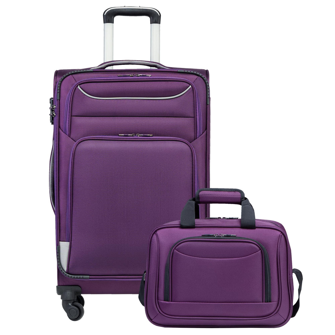 COOLIFE Koffer Trolley Koffer Reisekoffer von 4 Rollen Stoffkoffer Handgepäck TSA-Schloss Der Koffer