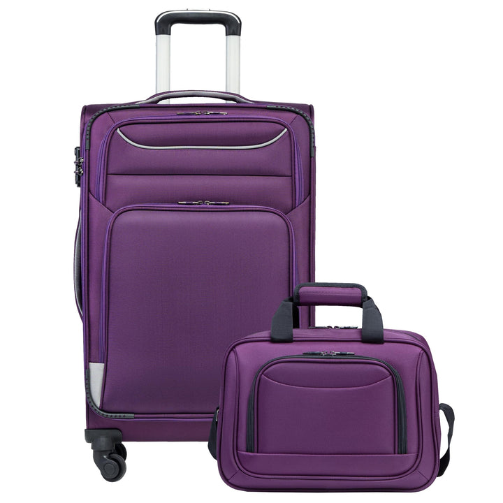COOLIFE Koffer Trolley Koffer Reisekoffer von 4 Rollen Stoffkoffer Handgepäck TSA-Schloss Der Koffer