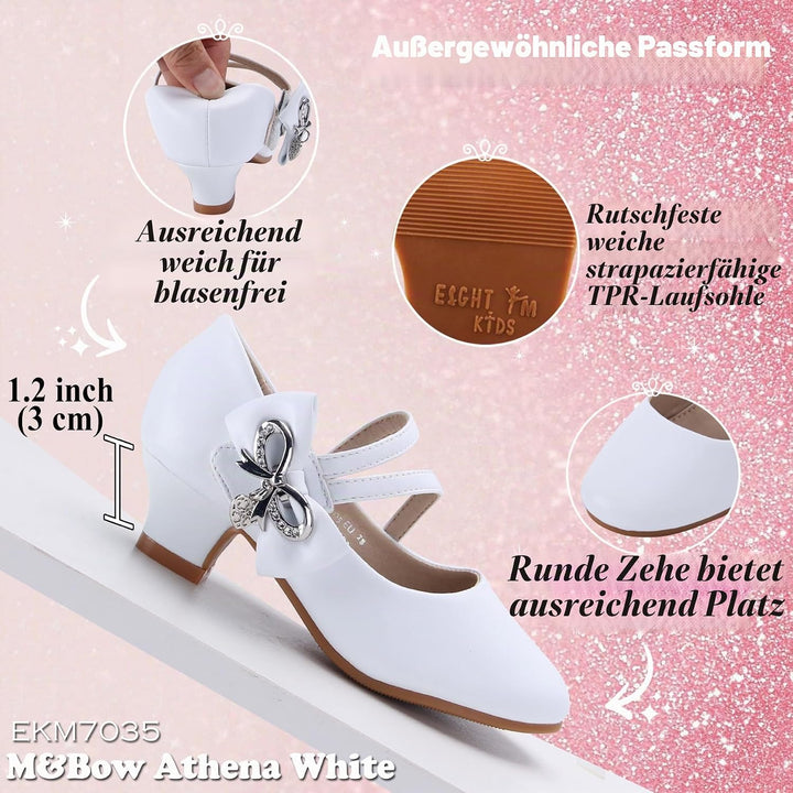 EIGHT KM EKM7018 Mädchen High Heel Kleid Schuhe Mary Jane Prinzessin Hochzeit Pumps Schuhe Glänzend