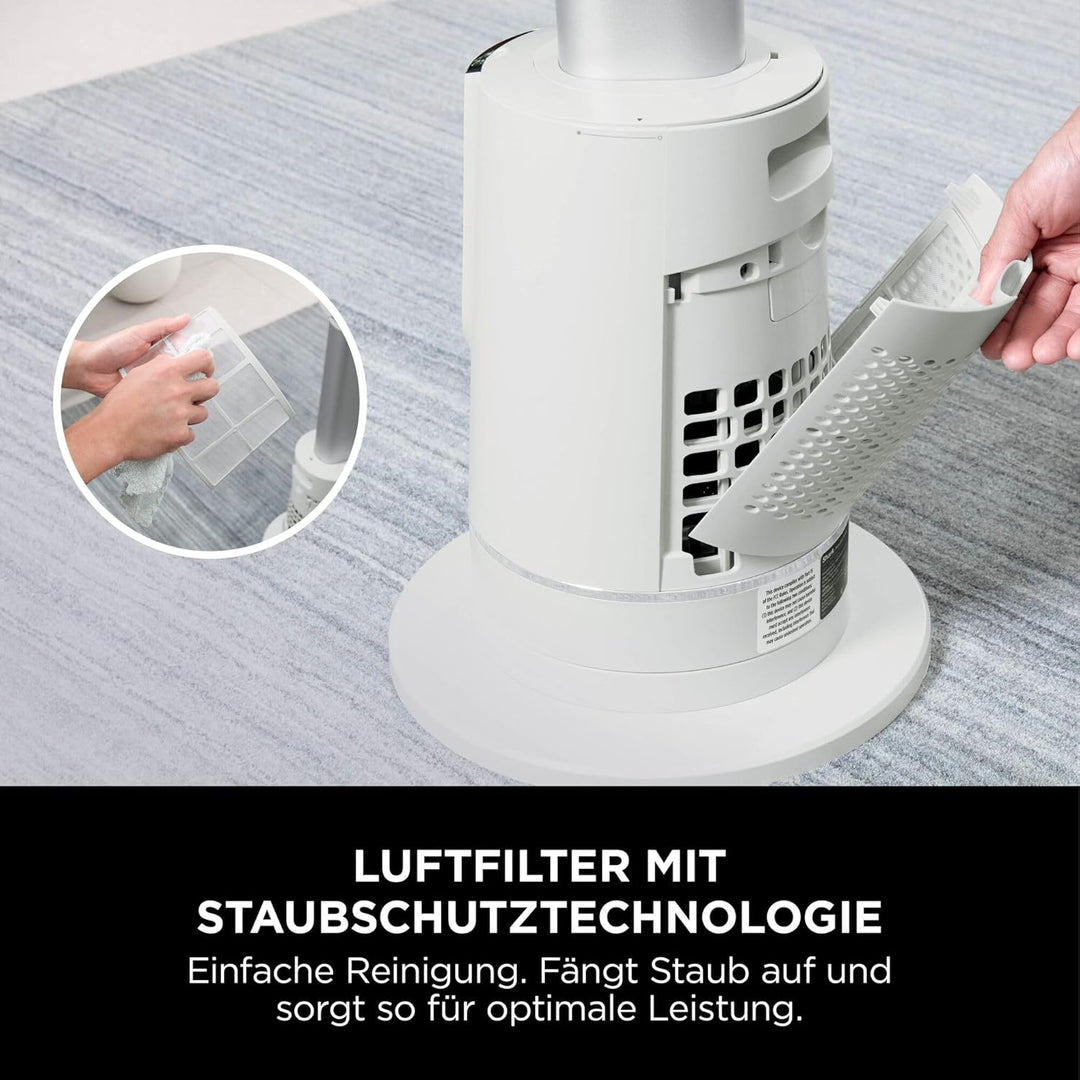 Shark TurboBlade Cool + Heat Ventilator, 2-in-1 Ventilator und Heizlüfter, Mit Fernbedienung, Perlwe