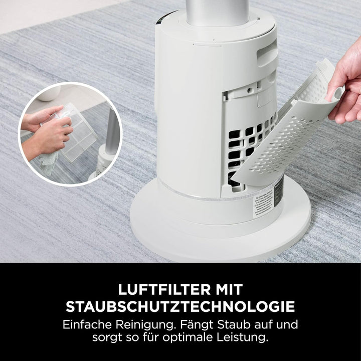 Shark TurboBlade Cool + Heat Ventilator, 2-in-1 Ventilator und Heizlüfter, Mit Fernbedienung, Perlwe