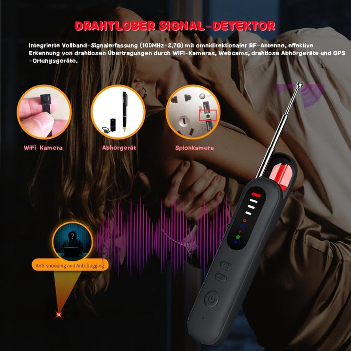 Kamera Detektor, Wanzen Detektor, Hidden Camera Detector – RF Detektor mit 5 Stufen | Abhörwanzen Au