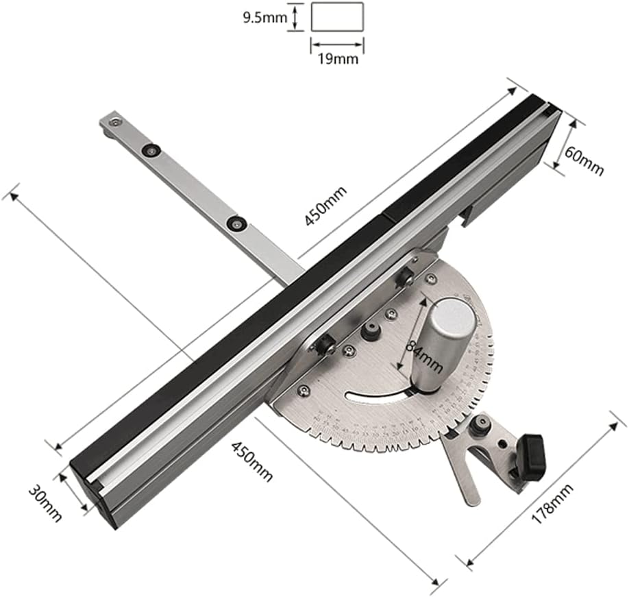 Miter Gauge Gehrungslehre Winkelanschlag FüR TischkreissäGe Router ZubehöR Kupplung MessgeräT Tischs