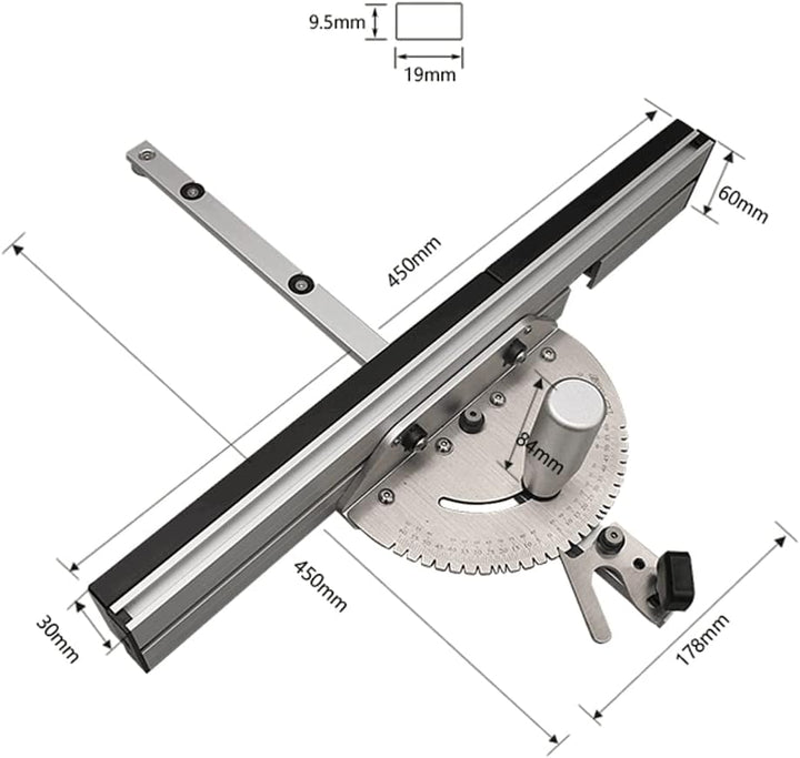 Miter Gauge Gehrungslehre Winkelanschlag FüR TischkreissäGe Router ZubehöR Kupplung MessgeräT Tischs