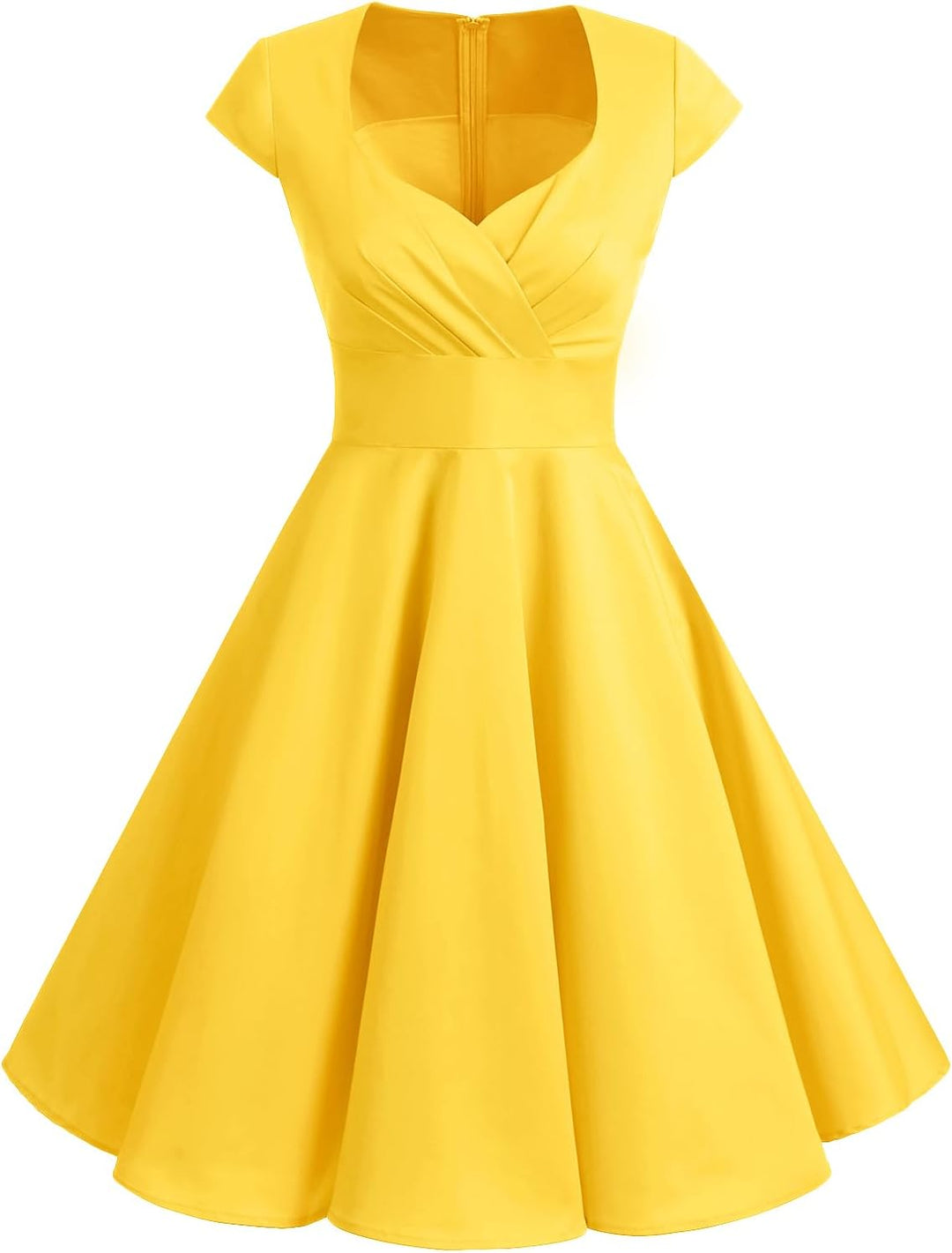 Bbonlinedress 1950er Vintage Retro Cocktailkleid Rockabilly V-Ausschnitt Faltenrock Abendkleid Party