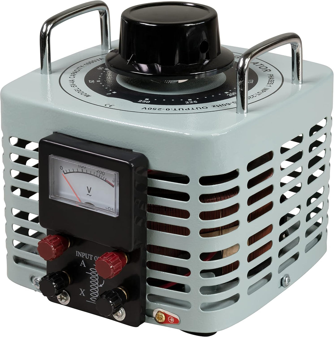 MC POWER - Ringkern-Stelltrafo | V-4000 | regalbares Trafo 0-250 Volt, 4A, 1.000 Watt, NICHT galvani