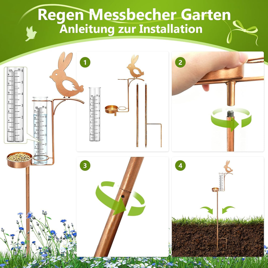 Regenmesser Frostsicher Regenmesser Garten Regenwassermesser mit Erdspiess | Gartendeko Niederschlag