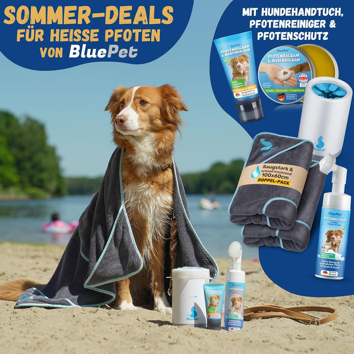 BluePet PfotenBlitz Pfotenreiniger für Hunde | Entfernt Dreck &amp; Schmutz von Hundepfoten | Inkl. Mikr