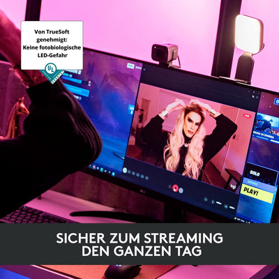 Logitech Litra Glow Premium LED Streaming-Licht mit TrueSoft - Für Videokonferenzen, Zoom-Meetings,